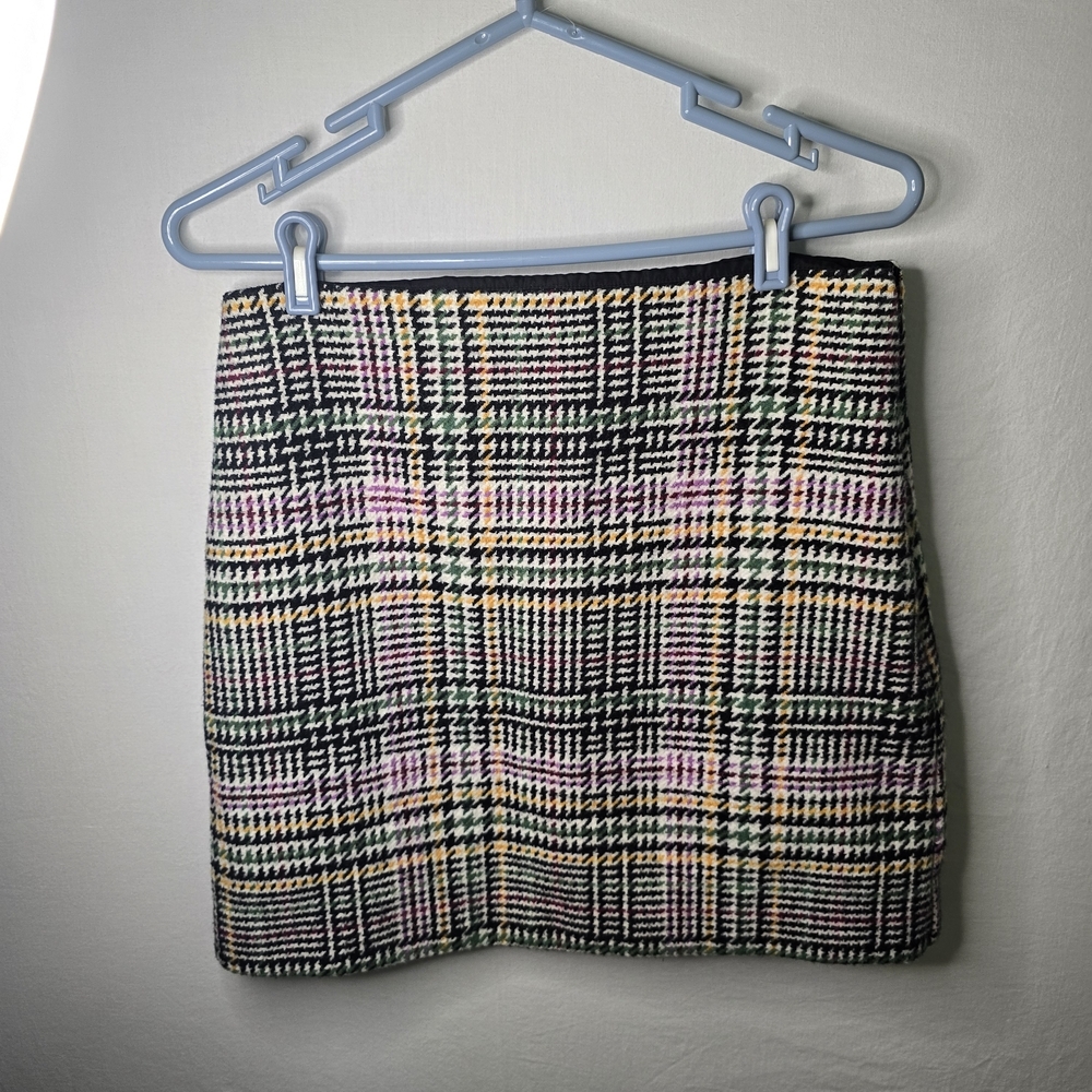 LOFT Women’s Size 6 Wool Pencil  Black and Yellow Patterned Skirt